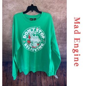 Mad Engine-Believe in Santa Christmas sweatshirt-Unisex XL- NWT